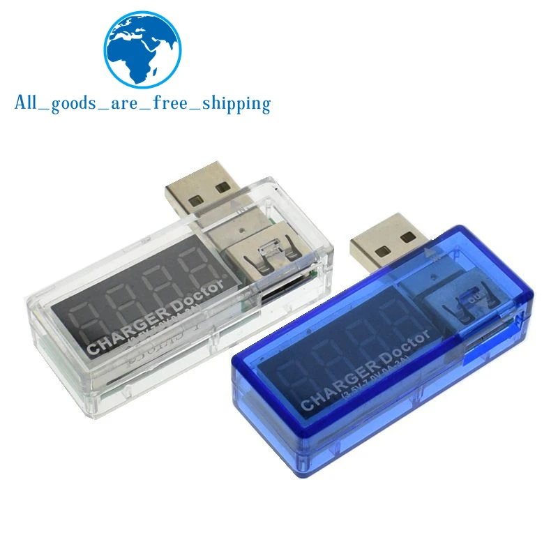 

TZT Digital USB Mobile Power charging current voltage Tester Meter Mini USB charger doctor voltmeter ammeter Turn transparent