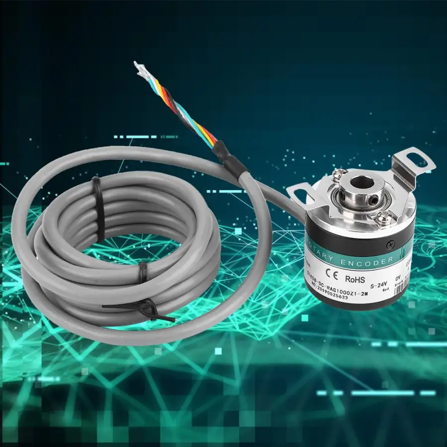 

General-purpose Encoder GTK3808 5-24V Photoelectric Rotate Encoder ABZ 3 Phase Hollow Shaft Rotate Encoder