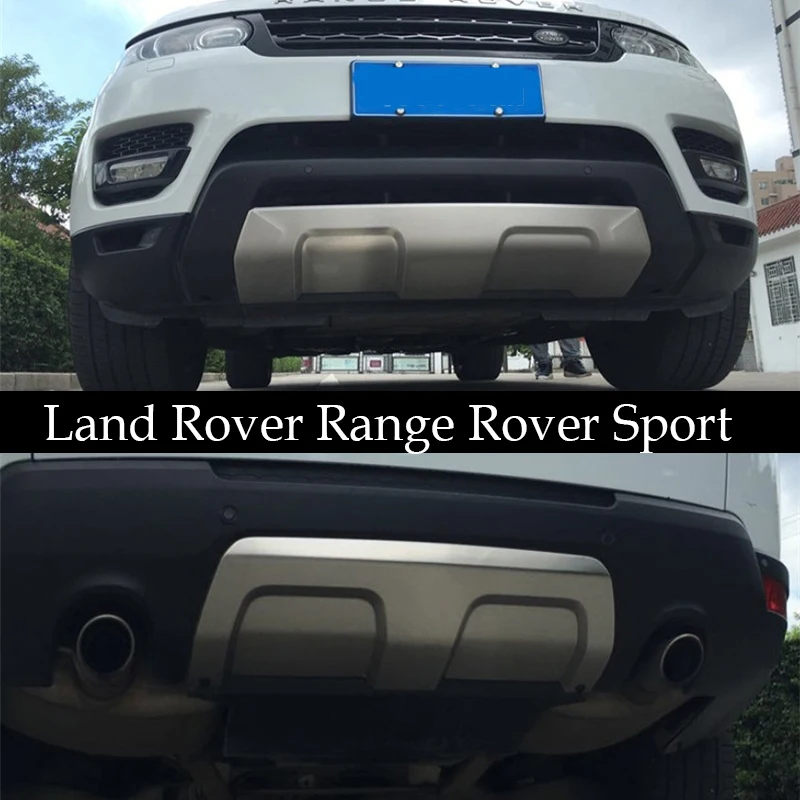 

For Land Rover Range Rover Sport 2014-2019 Front + Rear Bumper Diffuser Bumpers Lip Protector Guard skid plate Stainless steel