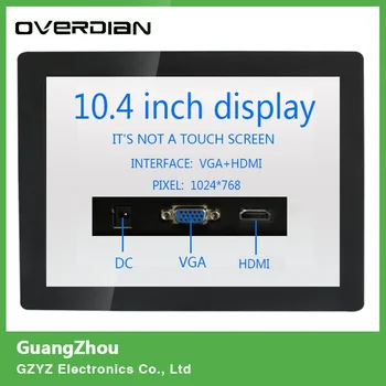 

10.4"/10" VGA/HDMI Interface Non-Touch Industrial Control LCD Monitor/Display 1024*768 Metal Shell Buckle Card Installation 4:3