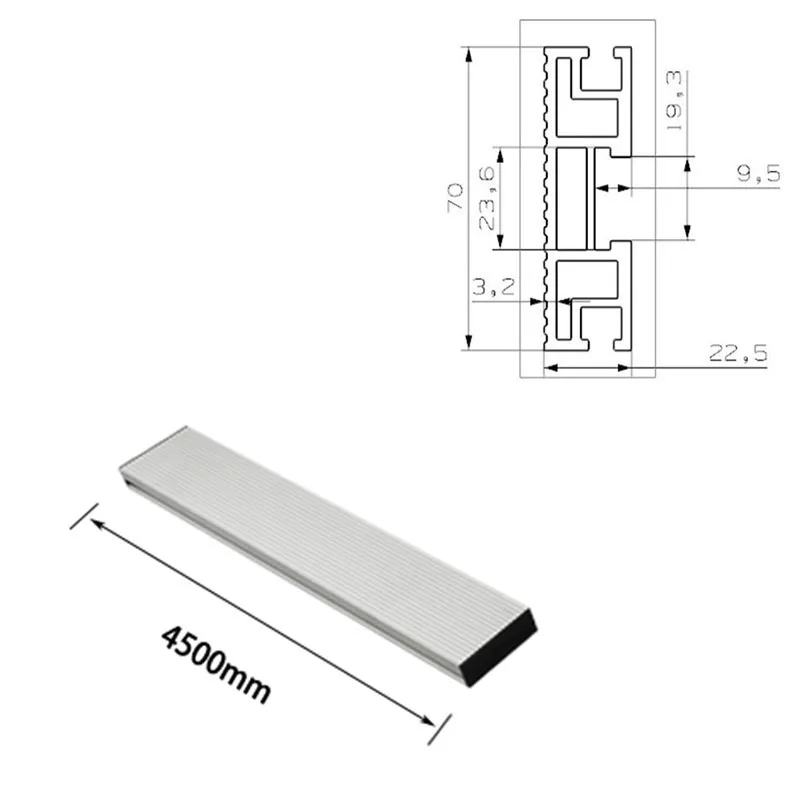 450/600/800 мм алюминиевый профиль 70 мм Высота t-треки для деревообработки верстак DIY модификации