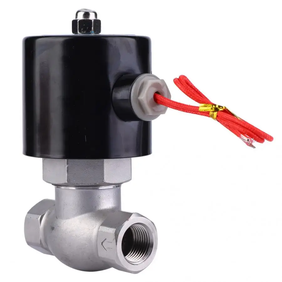 Электрический магнитный клапан из нержавеющей стали двусторонний нормально Соленоидный клапан для паровой воды