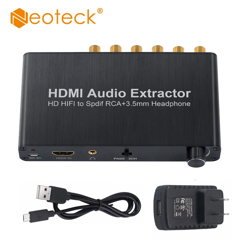 Neoteck HDMI аудио экстрактор поддержка AC-3/DTS 4K 3D сплиттер HDMI в HDMI с оптическим Toslink SPDIF аудио конвертер DAC