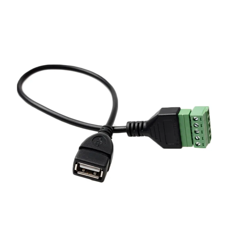 USB 2,0 Мужской Женский B Micro usb mini usb type-c до 5 Pin/Way Женский болт винтовой щит клеммы подключаемый кабель 0,3 м/30 см