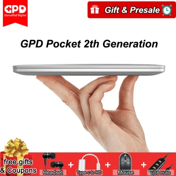 

New Original GPD Pocket2 Pocket 2 7" Mini Laptop Tablet 8GB / 128GB 2.4G & 5G WiFi Windows 10 64bit Intel Core m3-7y30 Notebook