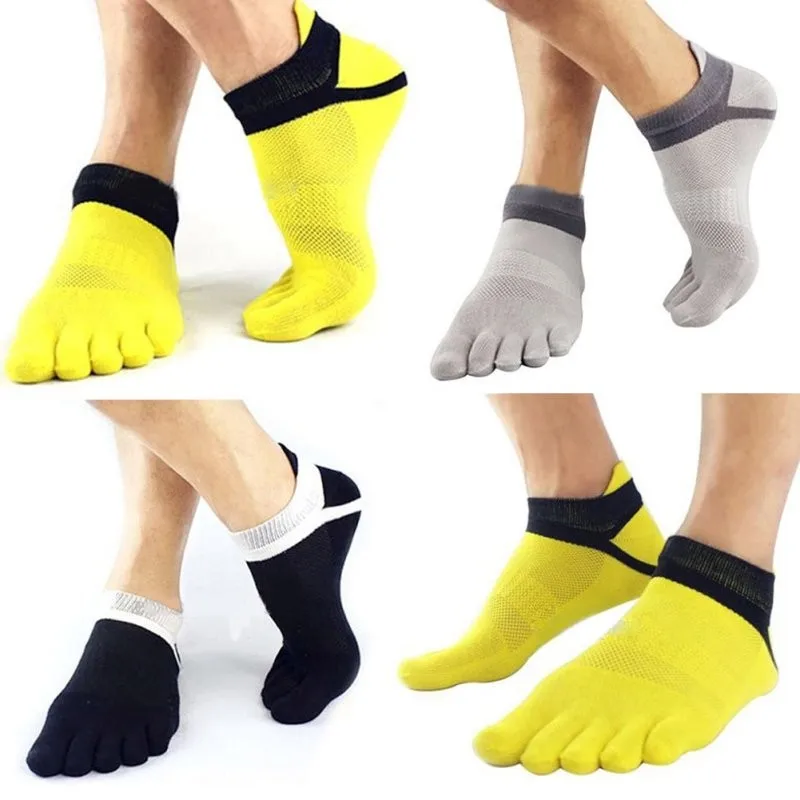 1 пара, мужские короткие дышащие хлопковые носки с 5 пальцами для мальчиков, короткие носки