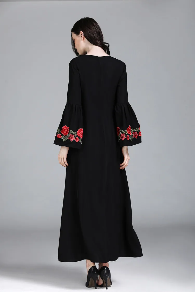 2018 мусульманские платья модное мусульманское платье Брендовое Abaya с аппликацией