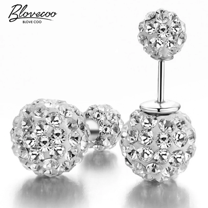 Серебряные две модели женских сережек Shamballa очаровательные модные ювелирные