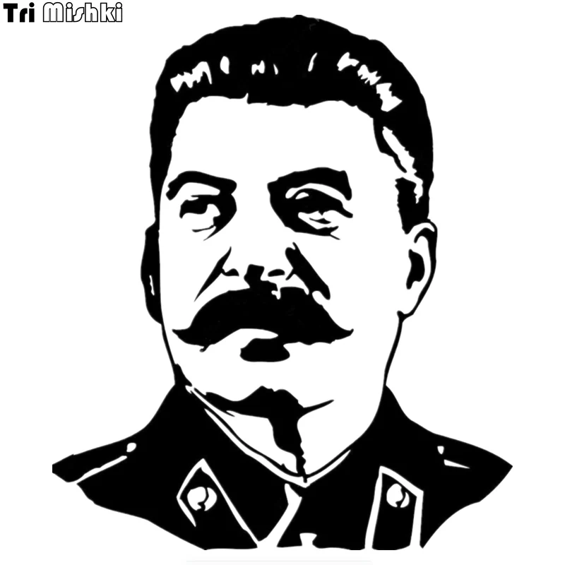 

Tri Mishki HZX375# 15*13cm stalin ussr leader car sticker auto funny car stickers