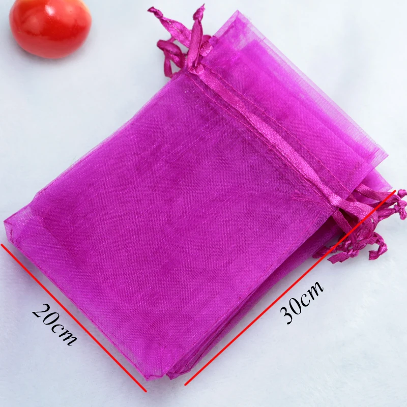 Wholesale 500pcs/lot Hot Pink Organza Bags 20x30cm Wedding