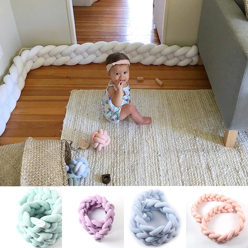 1M Nordic Style Long Knotted Decorativ Bed Bumper Sofa Cushion Home Decor Baby Bed Braid Bumper Protector Kids Room Decor 1M Nordic Style Long Knotted Decorativ Bed Bumper Sofa Cushion Home Decor Baby Bed Braid Bumper Protector Kids Room Decor