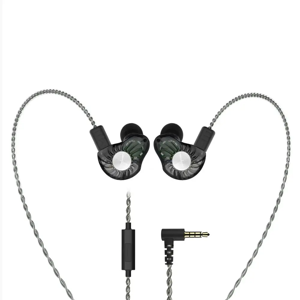 Noise Isolating with Dynamic in Ear Earbuds HiFi Stereo Headphones with 2 Pin 0.78mm Detachable Cable. 1DD Hybrid Triple Drivers Wired earphones RevoNext RX8S in-Ear Headphones,2BA red With Mic
