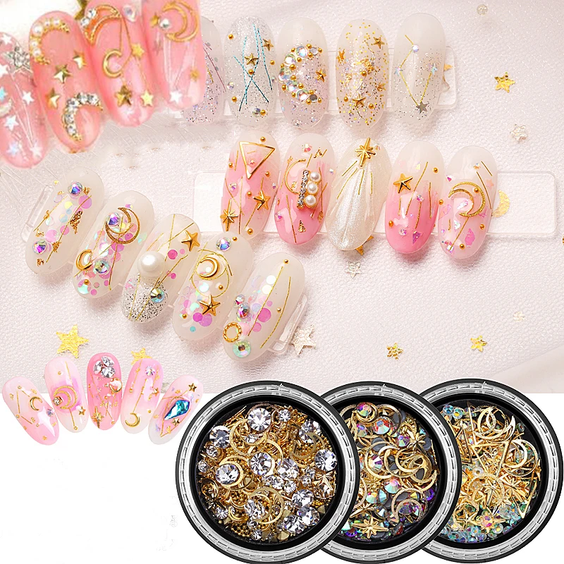 

1box Xingyue Mixed Nail Diamonds Rhinestones For Nails Art 31 Styles Alloy Glitters Diamond Metal Nail Rhinestone Gel Polish JS1