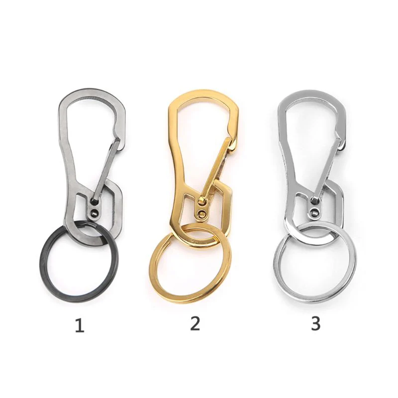 

1Pc Stainless Steel Keychain Outdoor Camping Carabiner EDC Hang Buckle Key Clip