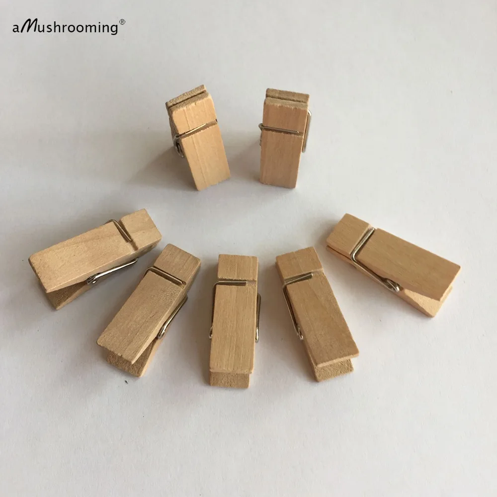 Set of 20 Strong Snack Bag Clips Wooden Craft Pegs Wood Clothespins for