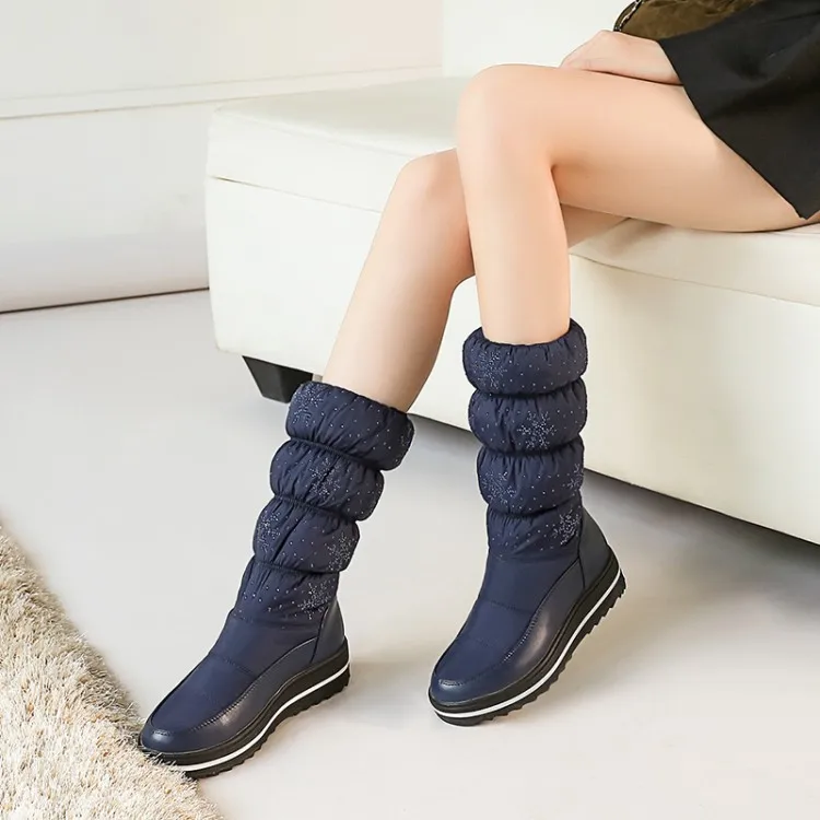 

Big Size 11 12 13 Euro-American style round head muffin bottom sleeve comfortable boots to keep warm
