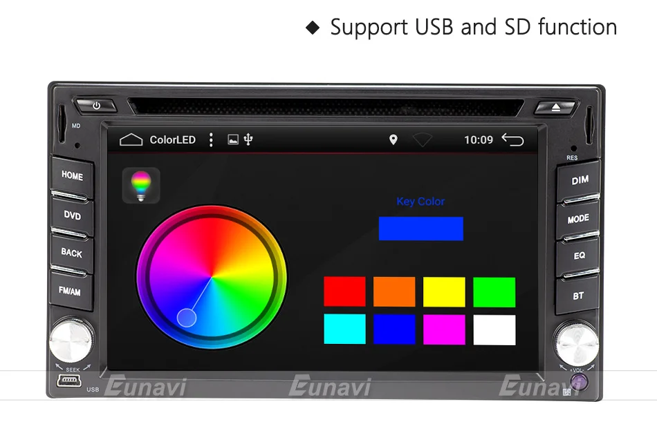 Excellent Eunavi 2 Din Android 8.1 TDA7851 Universal Car DVD Radio Multimedia Player Video Stereo GPS Navigation USB WIFI free camera BT 16