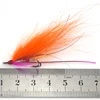 MNFT 4PCS Double Hook Orange Flashabou Streamer Fly Red Cheek Rainbow Film Body Bionic Fly Fishing Lures Carp Trout Fish Bait ► Photo 2/4