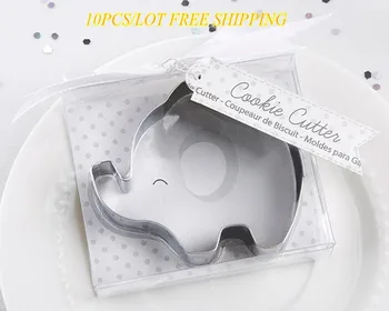 

(10 Pieces/lot) Baby souvenirs of Little Elephant Cookie Cutter Gift For baby shower favors and baby Birthday gifts cake mold