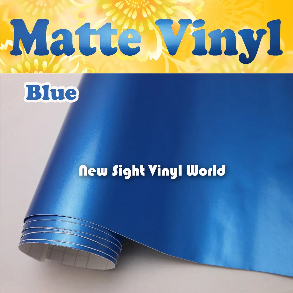 High Quality Matte Satin Electric Blue Vinyl Wrap Air Free Bubble For