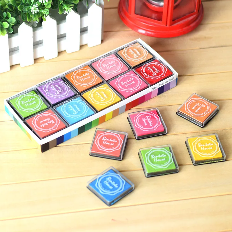 20pcs lot 20 colors DIY Scrapbooking Vintage Crafts Ink pad Colorful Inkpad Stamps Sealing Decoration Stamp