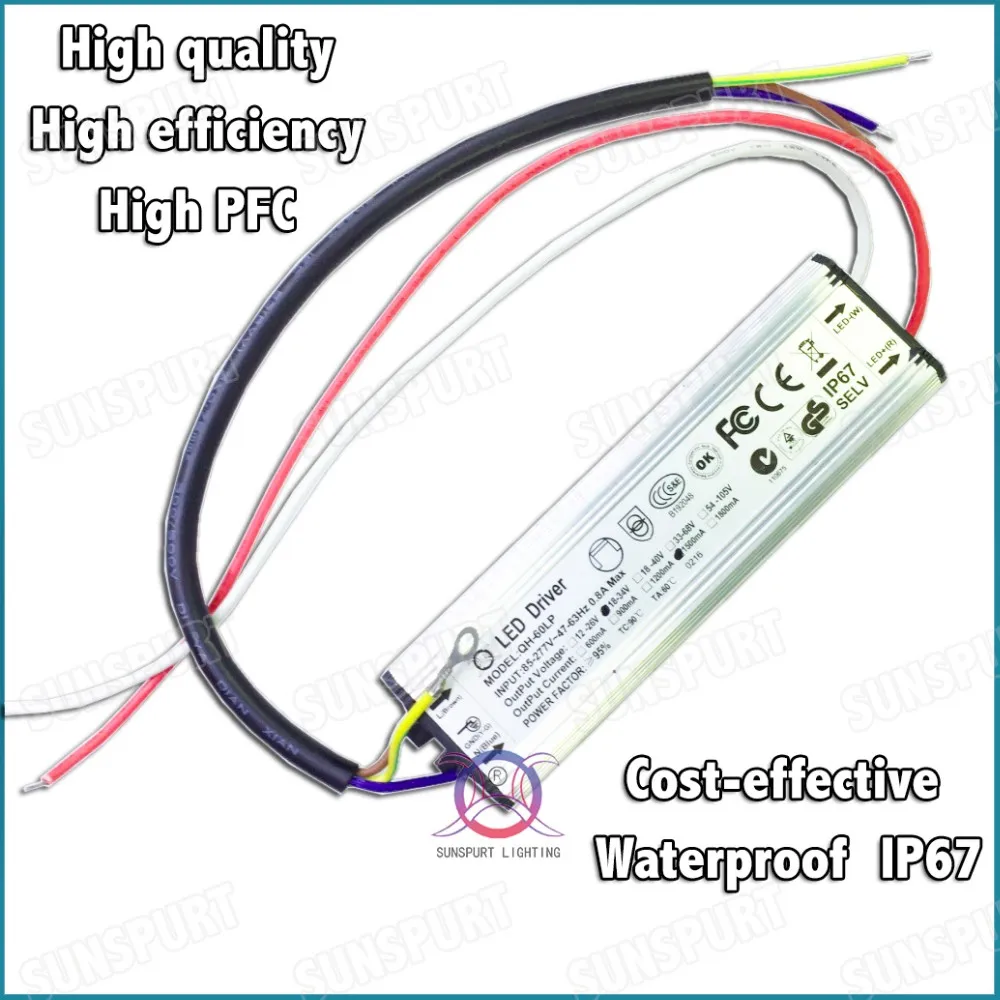 3 шт. CC изоляции 50 Вт AC85-277V светодиодный драйвер 6-10x5 1500mA DC18-36V PF IP67 bulkmass светодиодный, блок питания для Светодиодные прожекторы