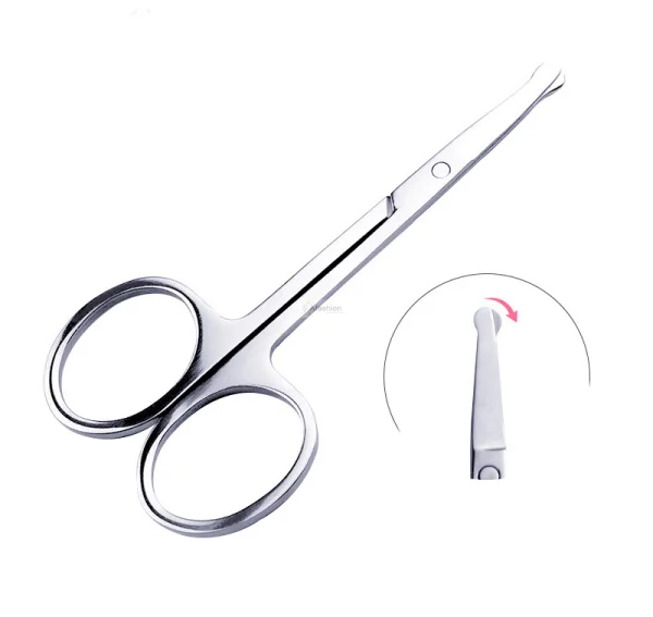 

1pc Round Head Safety Cuticle Manicure Scissors Professional Small Clipper Eyebrow Nose Hair Cut Trimming tweezers