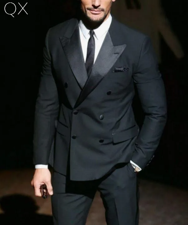 

MS2 2016 Custom Made Wedding Suits For Men Men Double Breasted Suit Groom Suits Groomsmen Tuxedos Jacket+Pants