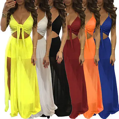 Женское летнее богемное длинное платье макси, вечерние пляжные платья, сарафан, сексуальный женский сарафан