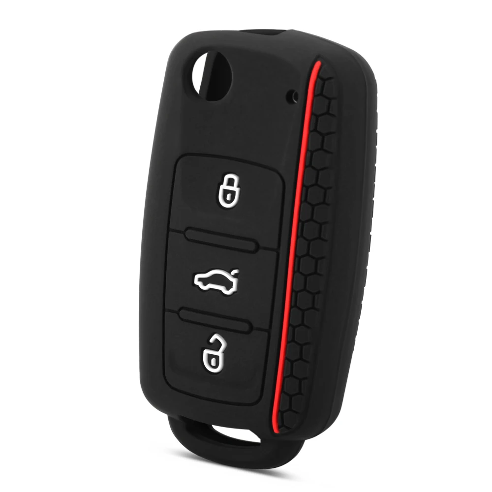 

Silicone car key cover case shell fob for VW Golf Bora Jetta POLO GOLF 5 6 Passat For Skoda Octavia A5 Fabia For SEAT Ibiza Leon