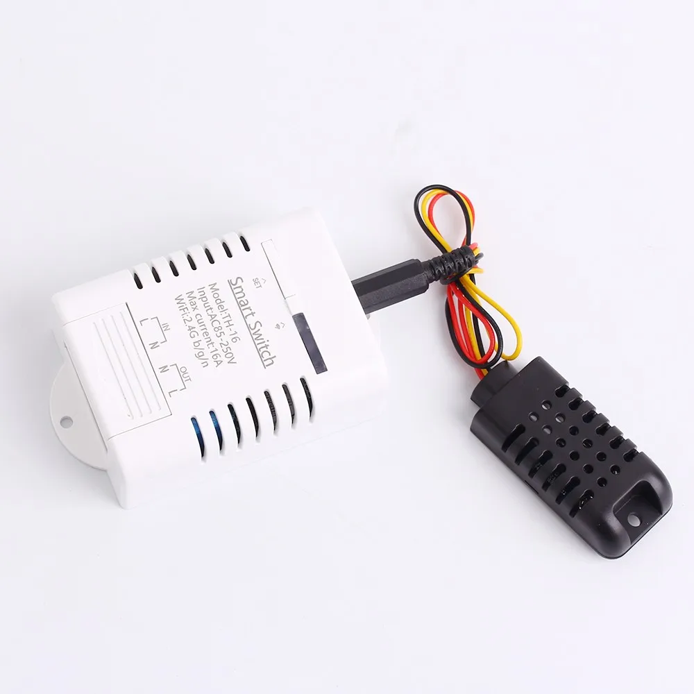 AC 85V 250V 16A беспроводной WIFI Интеллектуальный переключатель управления AM2301 монитор