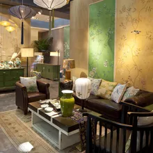 Китайский стиль, ручная роспись, шелковые обои, живопись, пионы, цветы с птицами, ручная роспись, обои, много фотографий на выбор