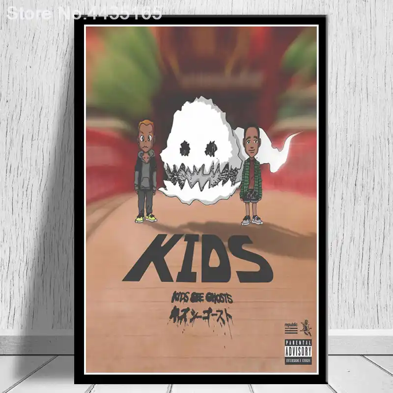 Kids See Ghosts Kanye West Poster Kid Cudi 2018 New Album Posters And Prints Wall Art Living Room Modern Decoration Painting Calligraphy Aliexpress