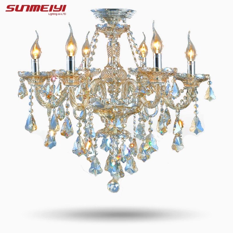 

2019 Top Fasion TIffany Candle K9 Crystal Light Chandelier Lamp Lighting For Living Room Lights Foyer Lamps Free Shipping