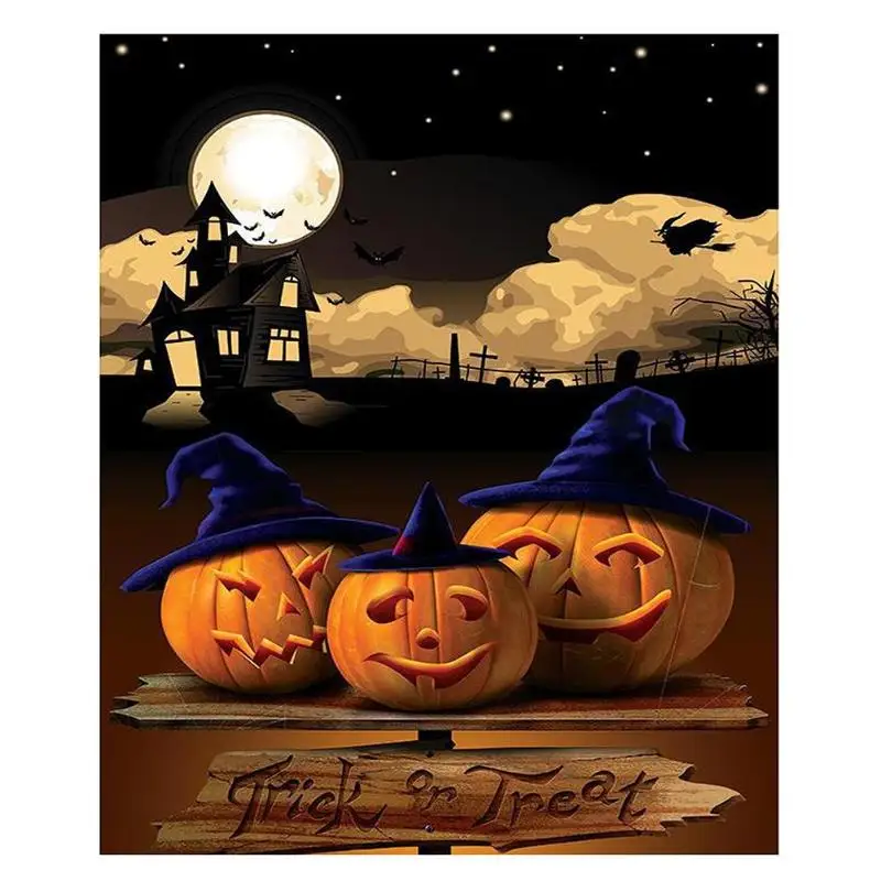 

5D DIY Diamond Painting Cross Stitch 40x30cm Halloween Pumpkin Lamp Picture Mosaic Diamonds Embroidery Paintings Hobby Crafts