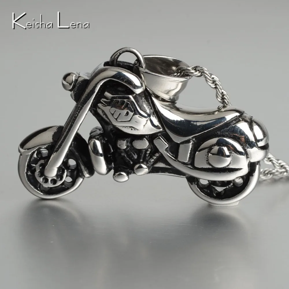 

Keisha Lena Stainless Steel Punk Man's Jewelry Motorcycle Necklaces Casting skull Pendant For Men Boyfriend Gift