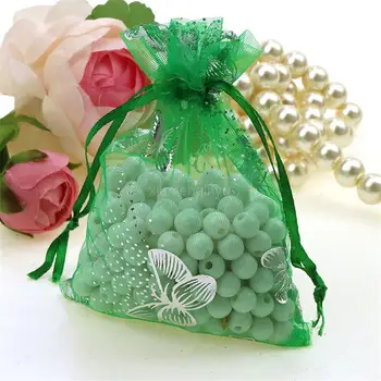 

11x16cm Butterfly Brozning Jewelry Organza Sheer Gauze Element Bags Tea Bag Packaging Gift Bags 5Z-SH331