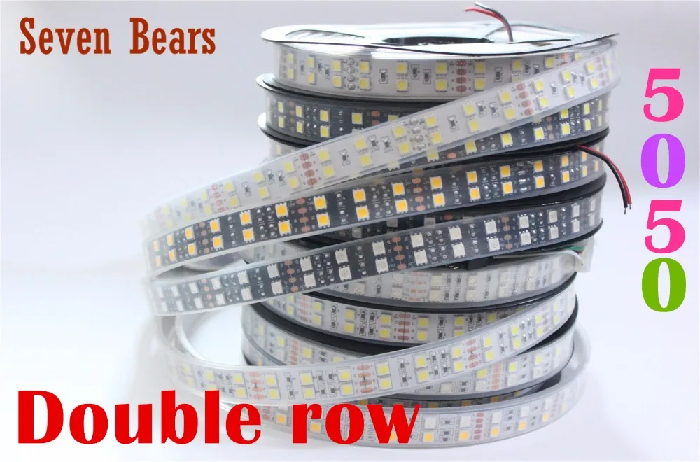 DC12V 24V 120leds m White Black PCB font b led b font strip 5050 5m reel