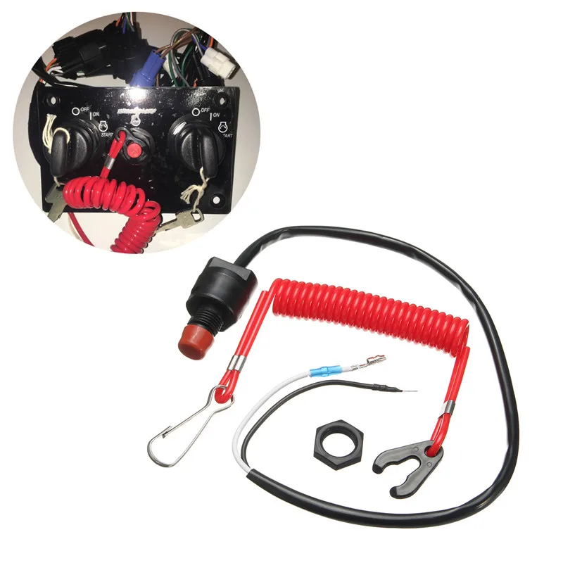 Outboard Cut off Boat Motor Emergency Kill Stop Switch Safety Tether