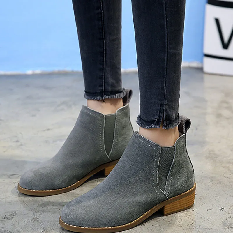 Summer boots women shoes 2018 new fashion suede genuine leather ankle ...