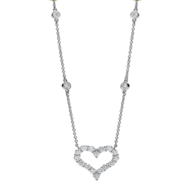 

Kaliyah 100% 925 Sterling Silver Dazzling Glitter Zircon Heart Penguin Clavicle Chain Elegant Necklace Ms.
