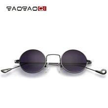 TAOTAOQI, роскошные солнцезащитные очки для женщин, дизайнерские металлические маленькие круглые солнцезащитные очки L771, мужские винтажные женские солнцезащитные очки, черные очки