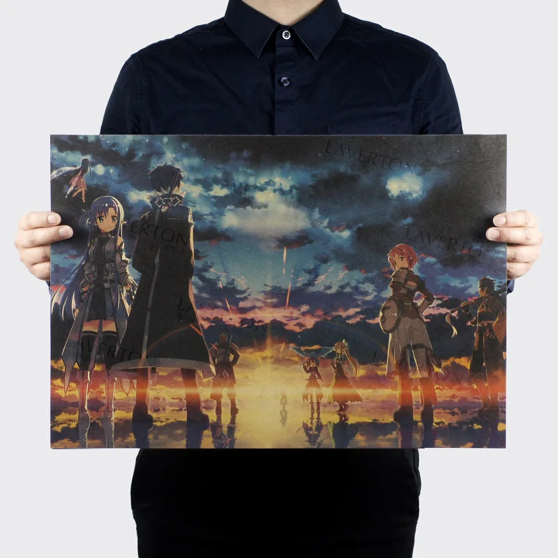 

Free shipping,Sword Art Online C Style/Japanese Cartoon Comic /kraft paper/bar poster/Retro Poster/decorative painting 51x35.5cm