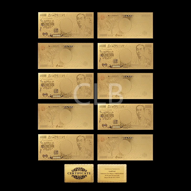 Wholesale Yen Japan Gold Banknote One Hundred Million Yen Plated Paper Note With Certificate Card For Collection Note Paper Note Goldnote 1 Aliexpress