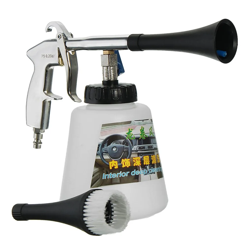 

New High Pressure Air Pulse Car Cleaning Gun with Brush Multifunctional Surface Interior Exterior Cleaning Kit EU Type