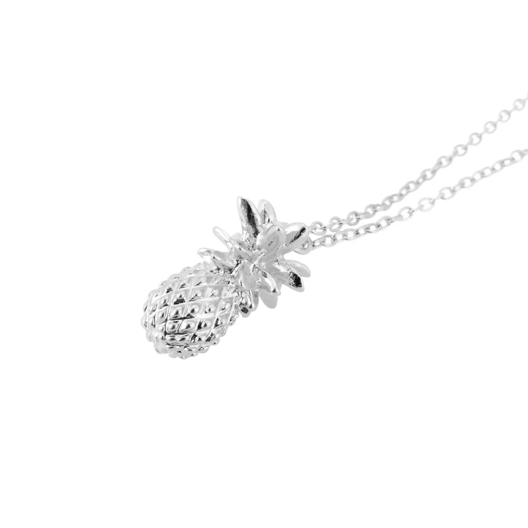 New Trendy Gold Silver Plated Long Chain Fashion Lovely Pineapple Pendant Necklace Summer Fruit Charms Jewelry Gifts For Women