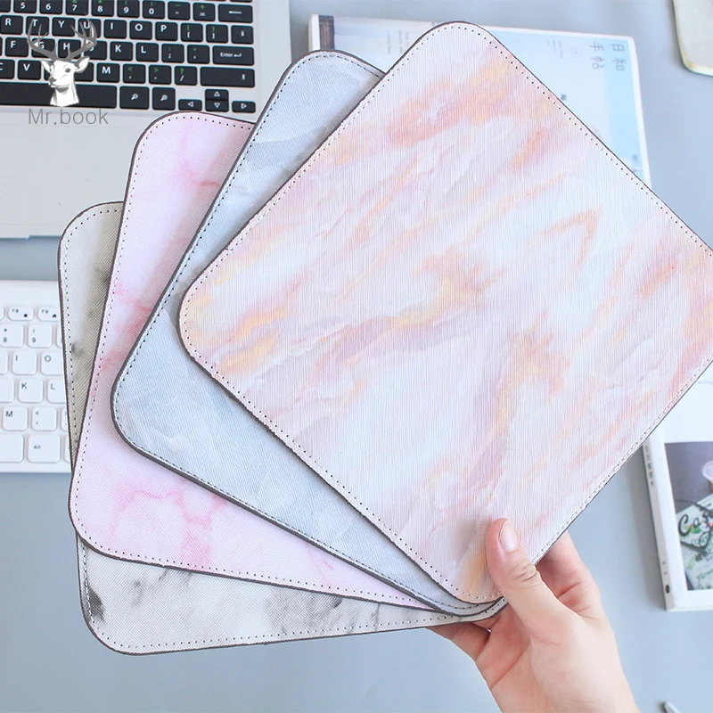 

Nordic Ins Style Soft PU Computer Desktop Game Marble Lines Mouse Pad Non-Skid Office Laptop Keyboard Pad Desk Set Accessories