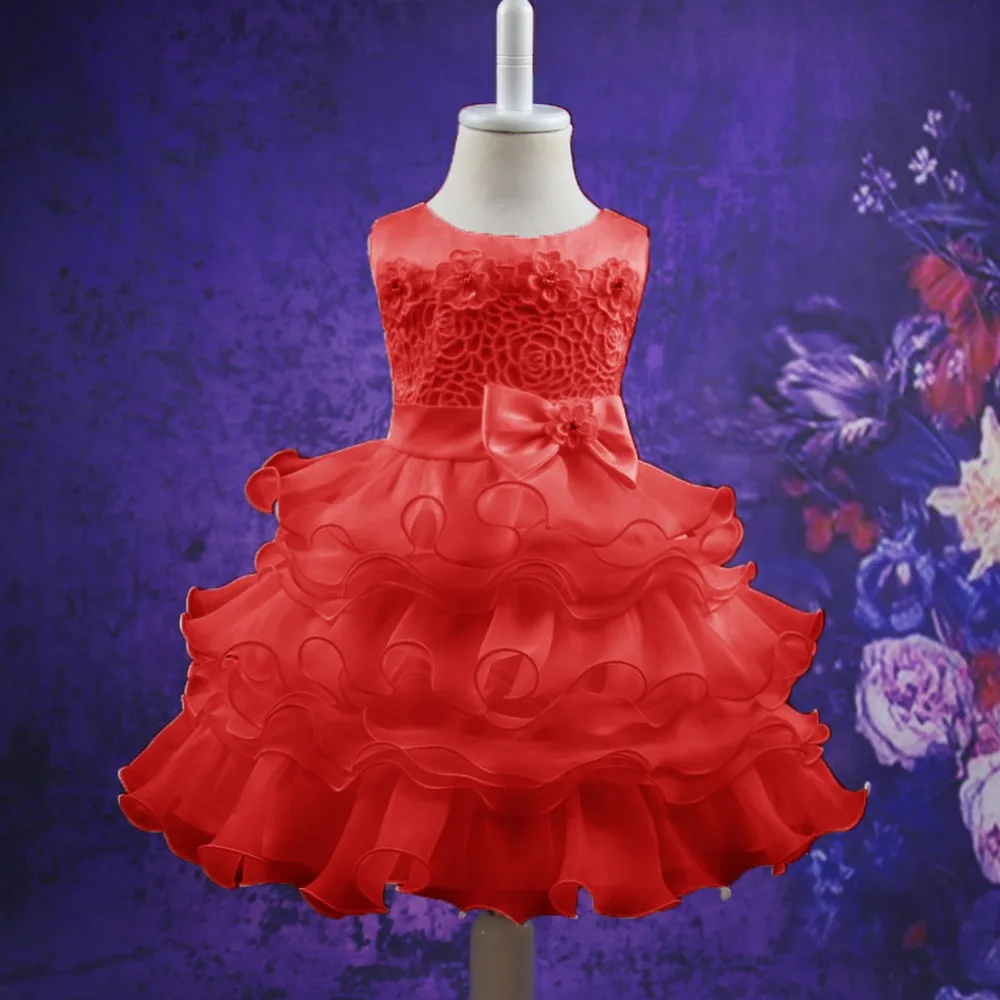 Girl gem belt evening dresses lace child bridesmaid party flower girls