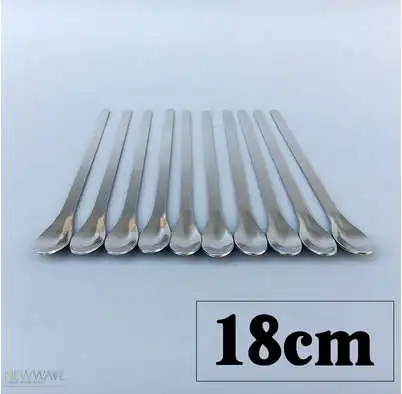 18cm 1 head 10 pcs Пробоотборная лабораторная круглая ложечка из нержавеющей стали Пробоотборные лаборатории большой, средний и малый пробоотборник из нержавеющей стали лопаты Твердые образцы м - Цвет: 18cm 1 head 10 pcs