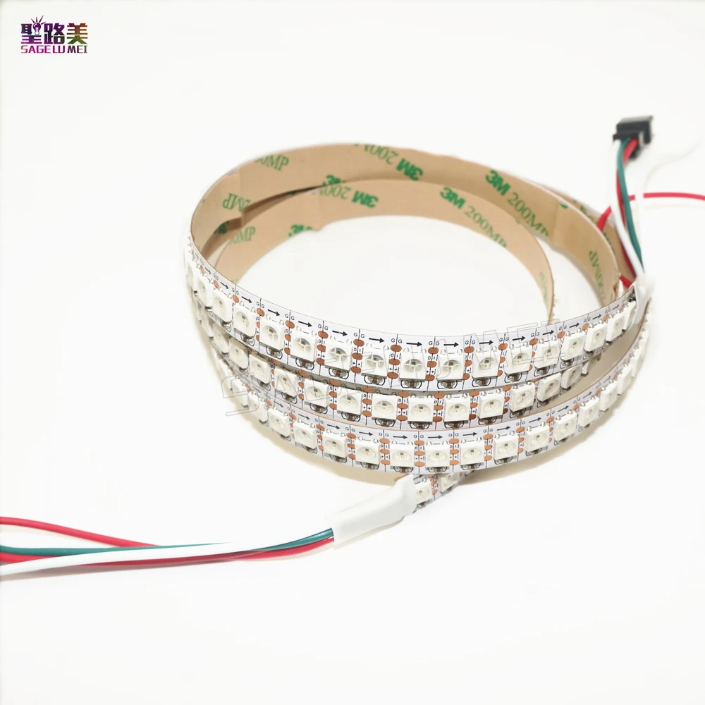 

1 meter DC5V WS2812B 144 LEDs/M Black/White PCB WS2811 IC RGB Digital Independently addressable 144pcs pixels LED Strip